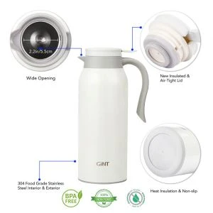 Lub tshuab nqus tsev Thermos Steel Thermal Coffee Carafe