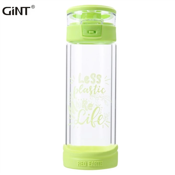 Fashionable Multicolor Double Wall Glass Leakproof Travel Water Drinking Bottle