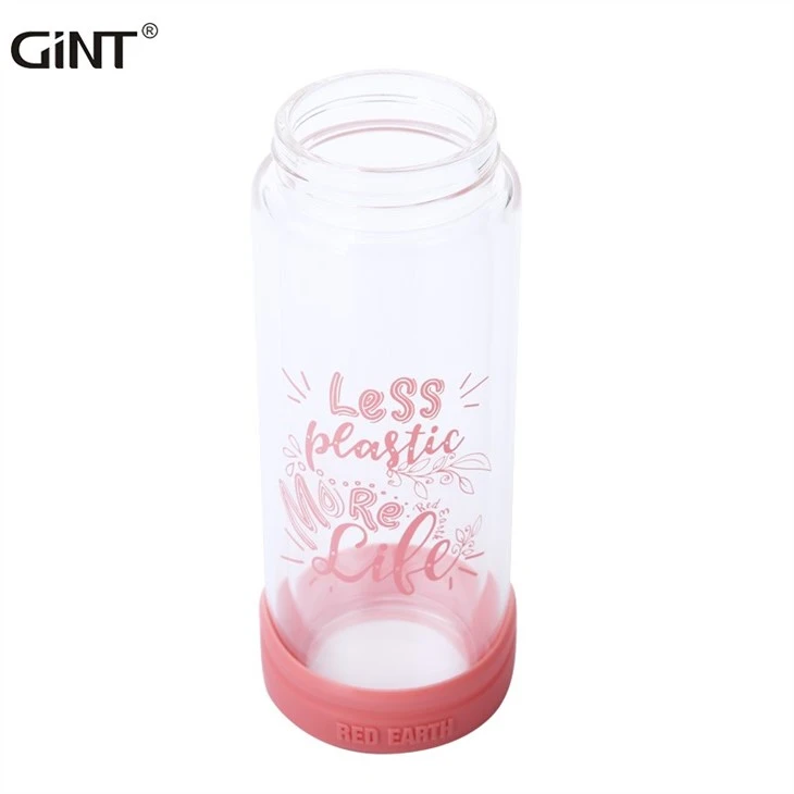 Pink Classic Glass Leakproof Travel Water Bottle With One-touch Flip Lid Manufacturers