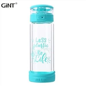 Stylish Reusable Food Grade Glass Travel Bottle