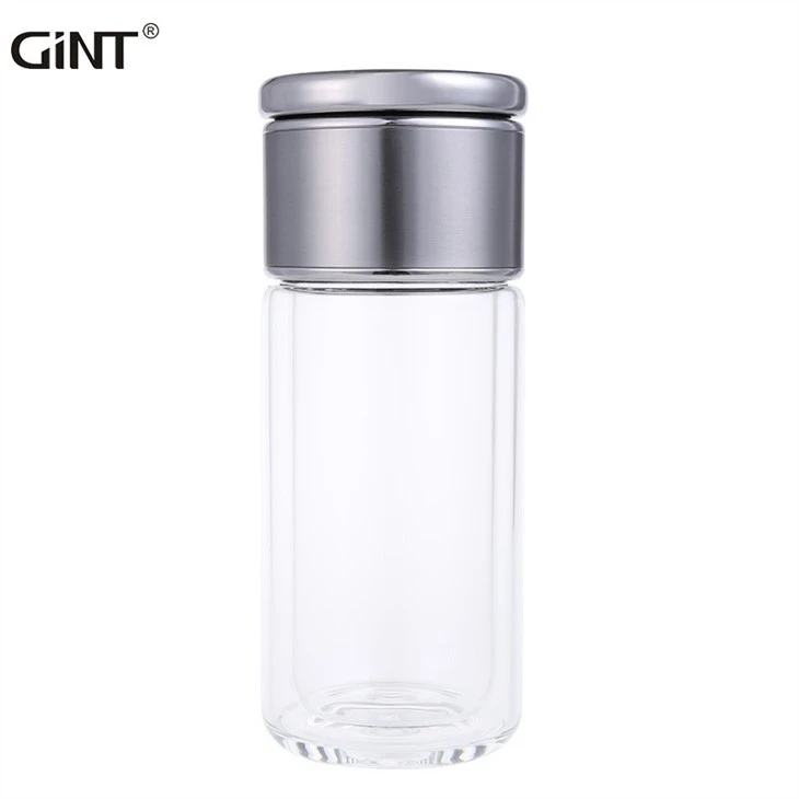 Wide Mouth Glass Water Bottle With Sleeve Borosilicate